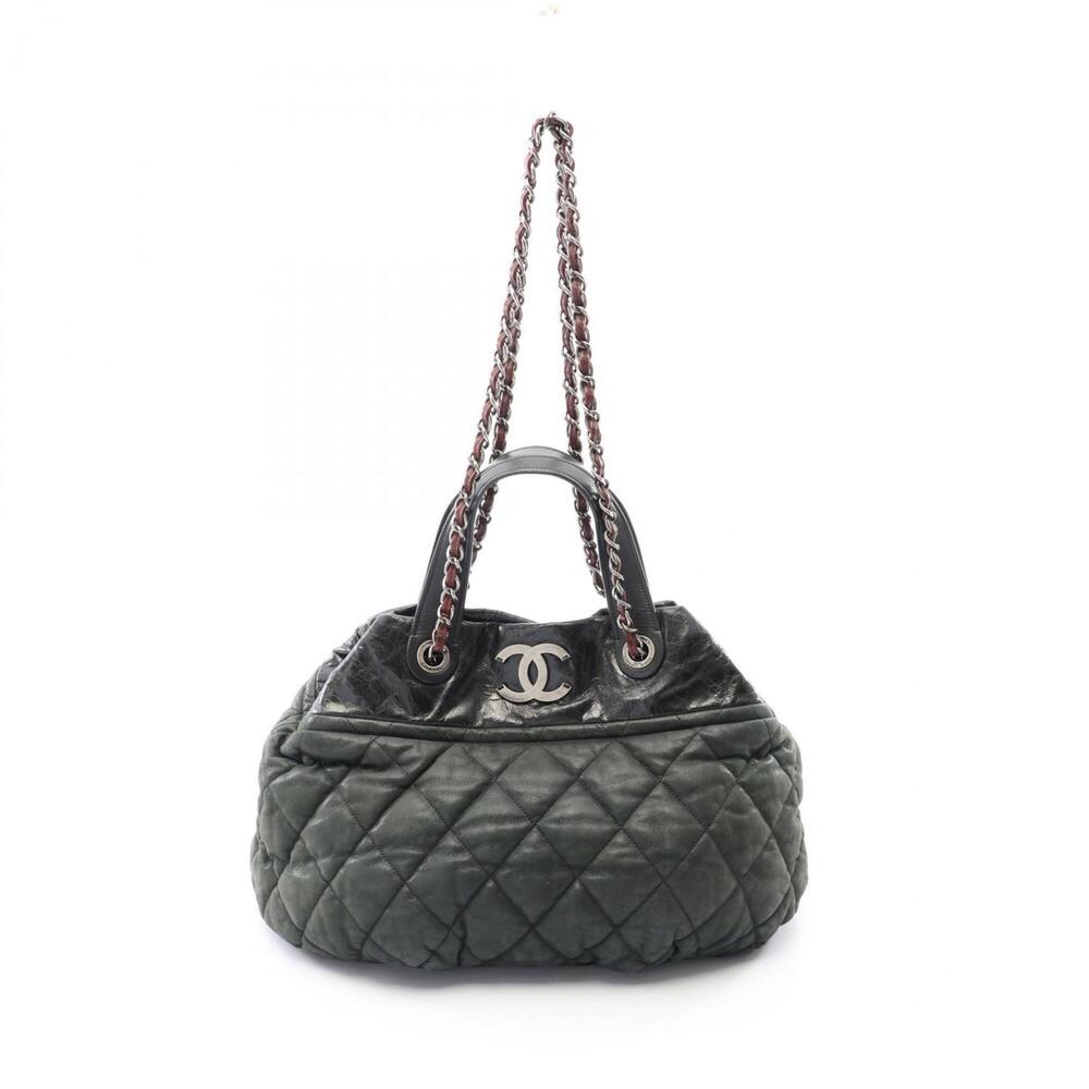 Chanel In the Mix 2-Way Shoulder Bag/Handbag, Leather, Women's, Green, Black,...